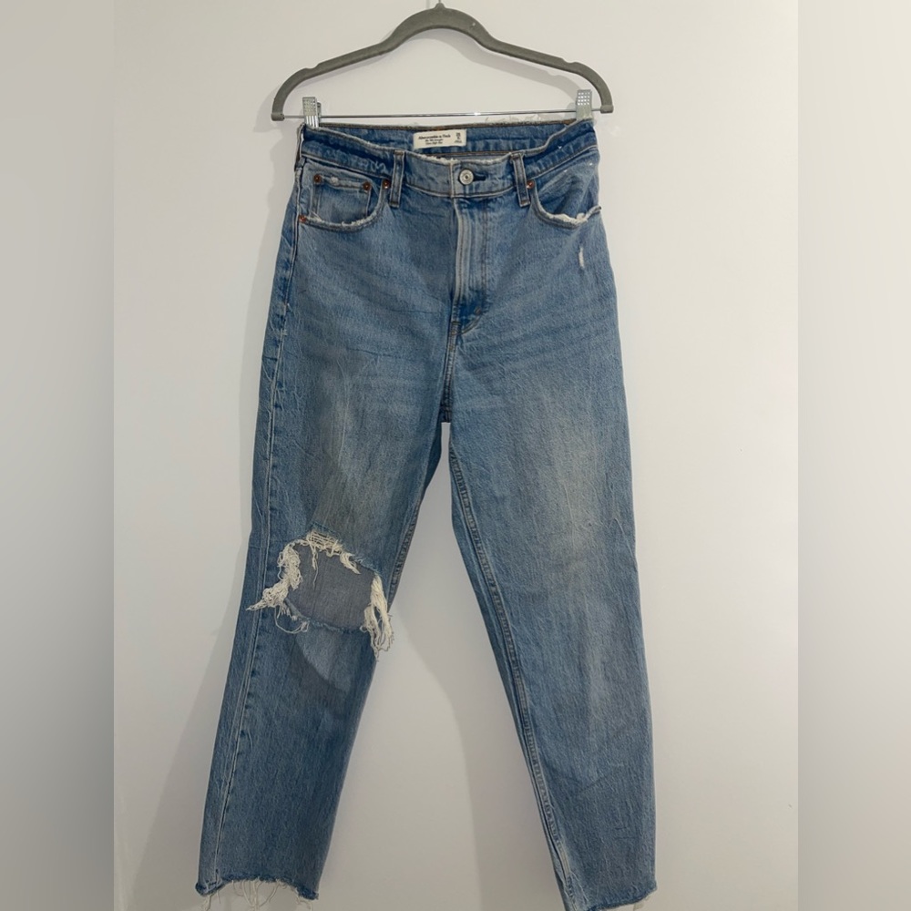 Abercrombie 90s High Rise Straight Blue Jeans